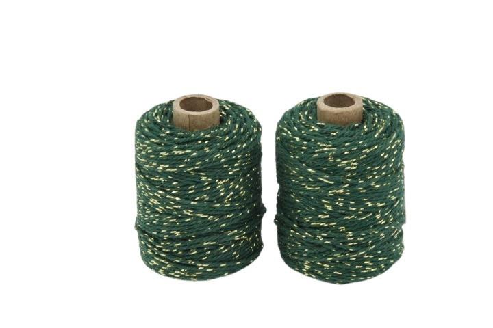 Cotton/Lurex Schnur 2mm 50Meter Farbe67 jägersgrün NETTO