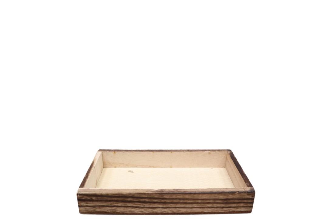 Tablett rechteck Holz geflammt-natur L20x10cm