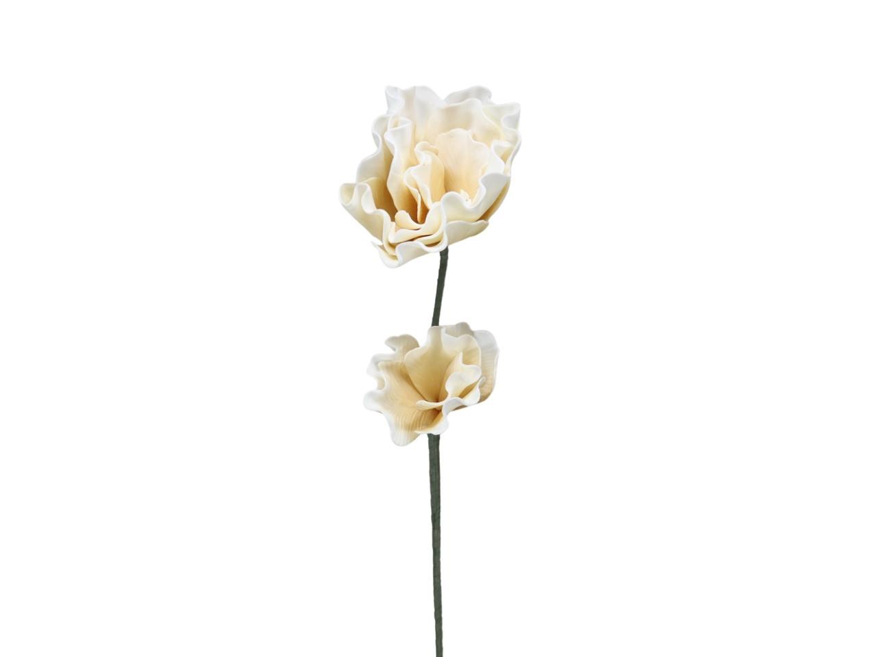 Magnolienzweig 2 Blüten D20+13cm Foam creme L85cm