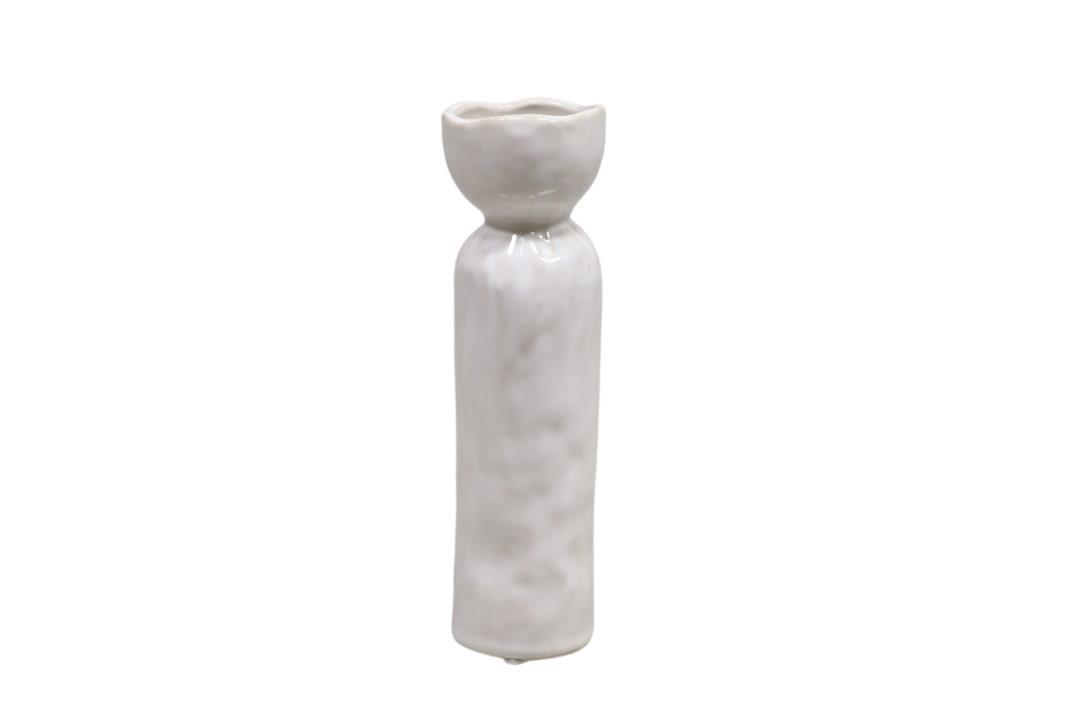 Vase Keramik weiß D6xH21cm