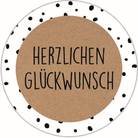 Etikett Herzlichen Glückwunsch D 3,5 cm 500 Stück