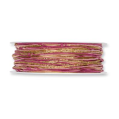 Kordel Materialmix DeLuxe 5 mm 20 Meter berry/gold 509