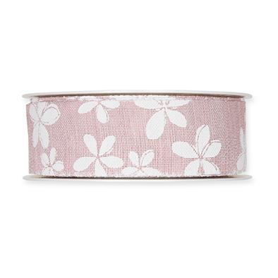 Druckband Blüten 35 mm 15 Meter dusky pink/white 125