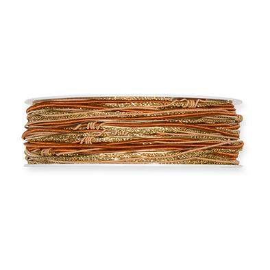 Kordel Materialmix DeLuxe 5 mm 20 Meter cognac/gold 95