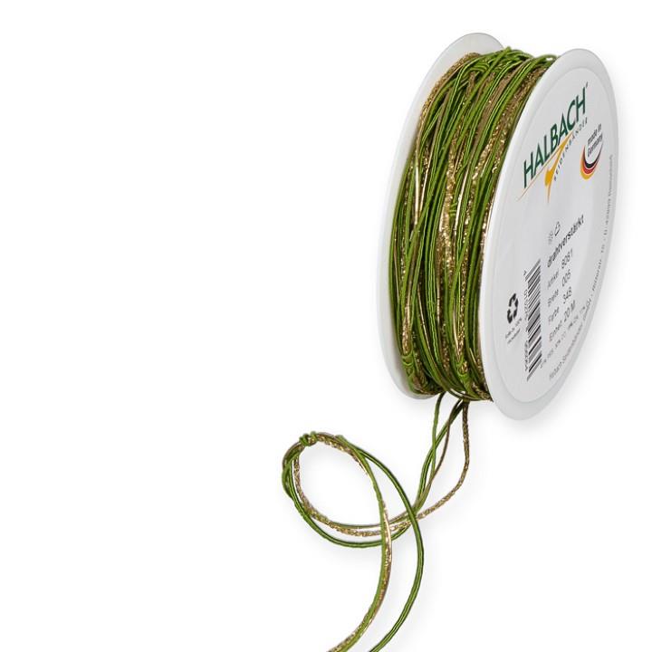 Kordel Materialmix DeLuxe 5 mm 20 Meter moss green/gold 348