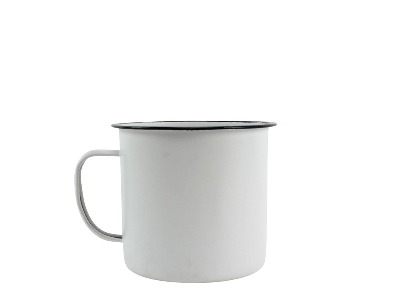 Tasse m. Henkel Zink weiss D11cm L13,5cm