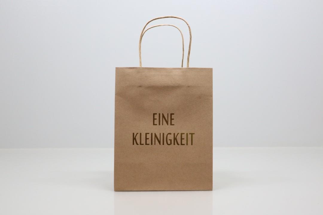 Tasche Papier natur -Eine Kleinigkeit- 200x110x250mm