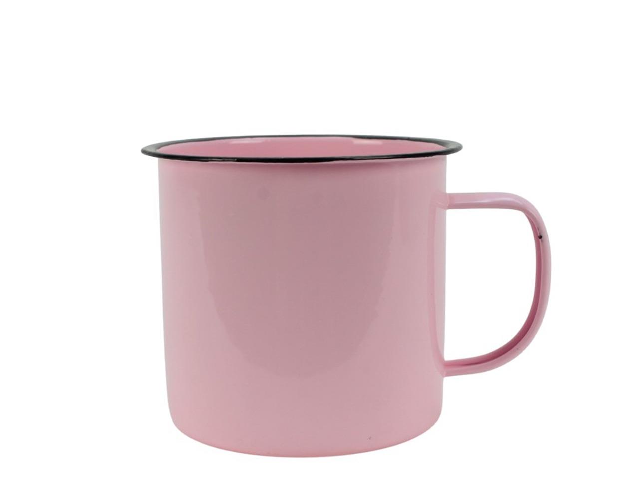 Tasse m. Henkel Zink zartrosa D13cm L12cm