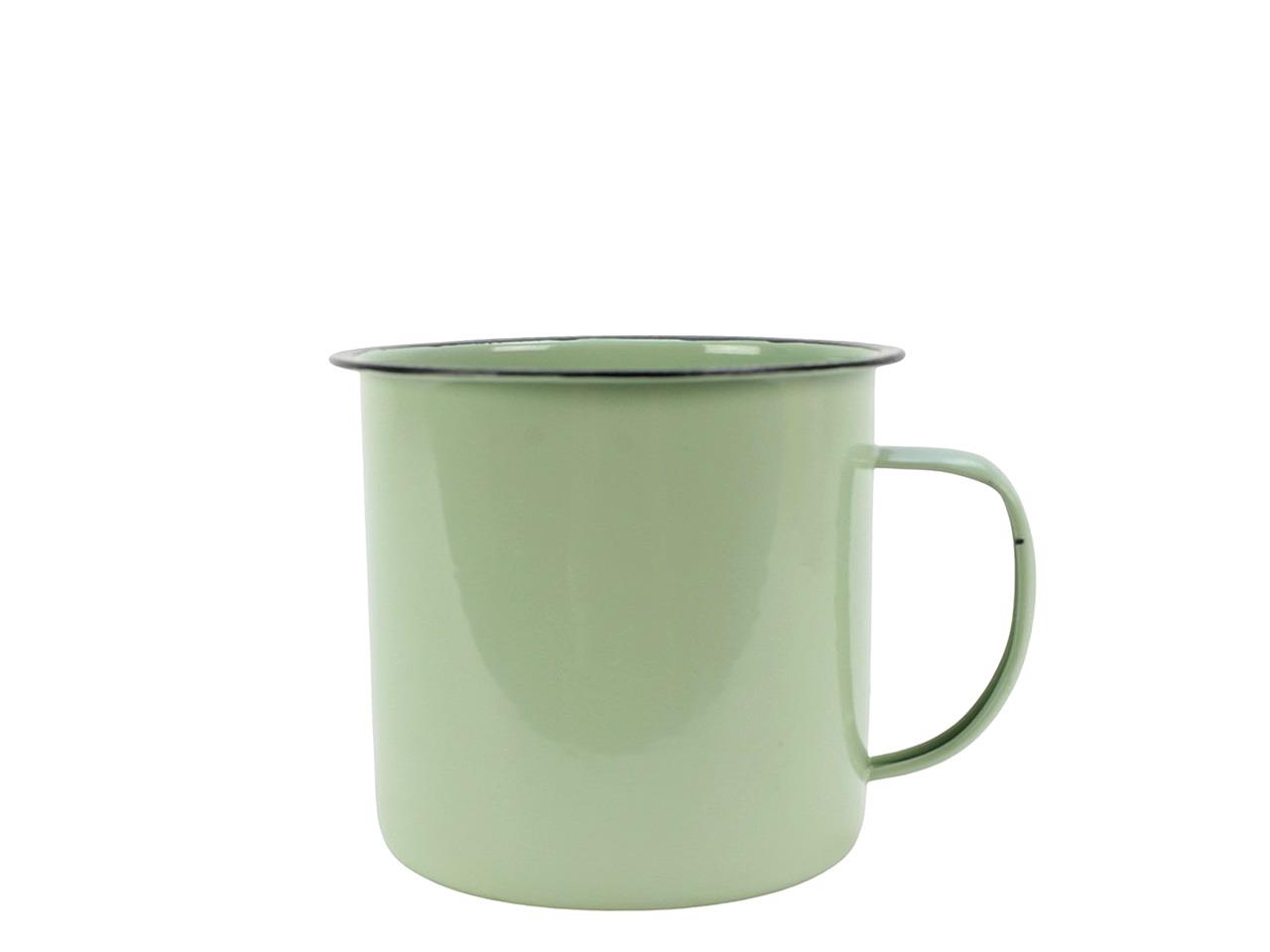 Tasse m. Henkel Zink salbei D11cm L13,5cm