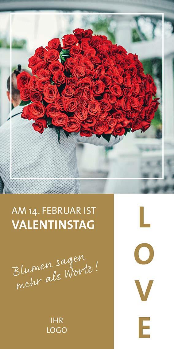 ekaflor Valentinstag Roll-up Banner 2 m. Ständer inkl. Druck