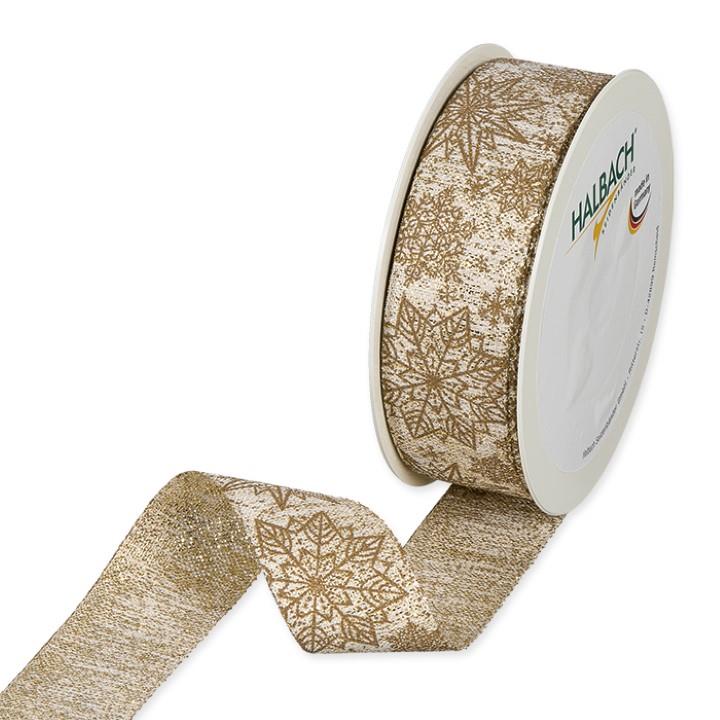 Lurex-Druckband 35 mm 18 Meter gold/braun 311