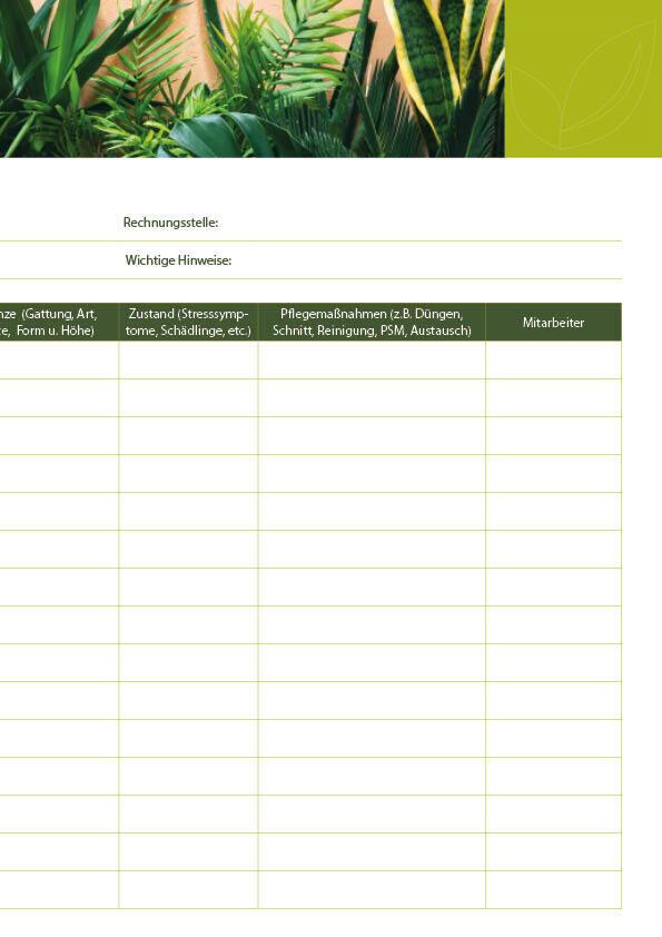 ekaflor Innenraumbegrünung-Broschüre Checkliste 20 Stk