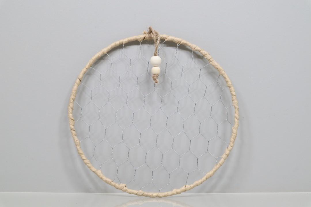 Ring m. Raffia gewickelt inkl.  Drahtnetz natur D28cm