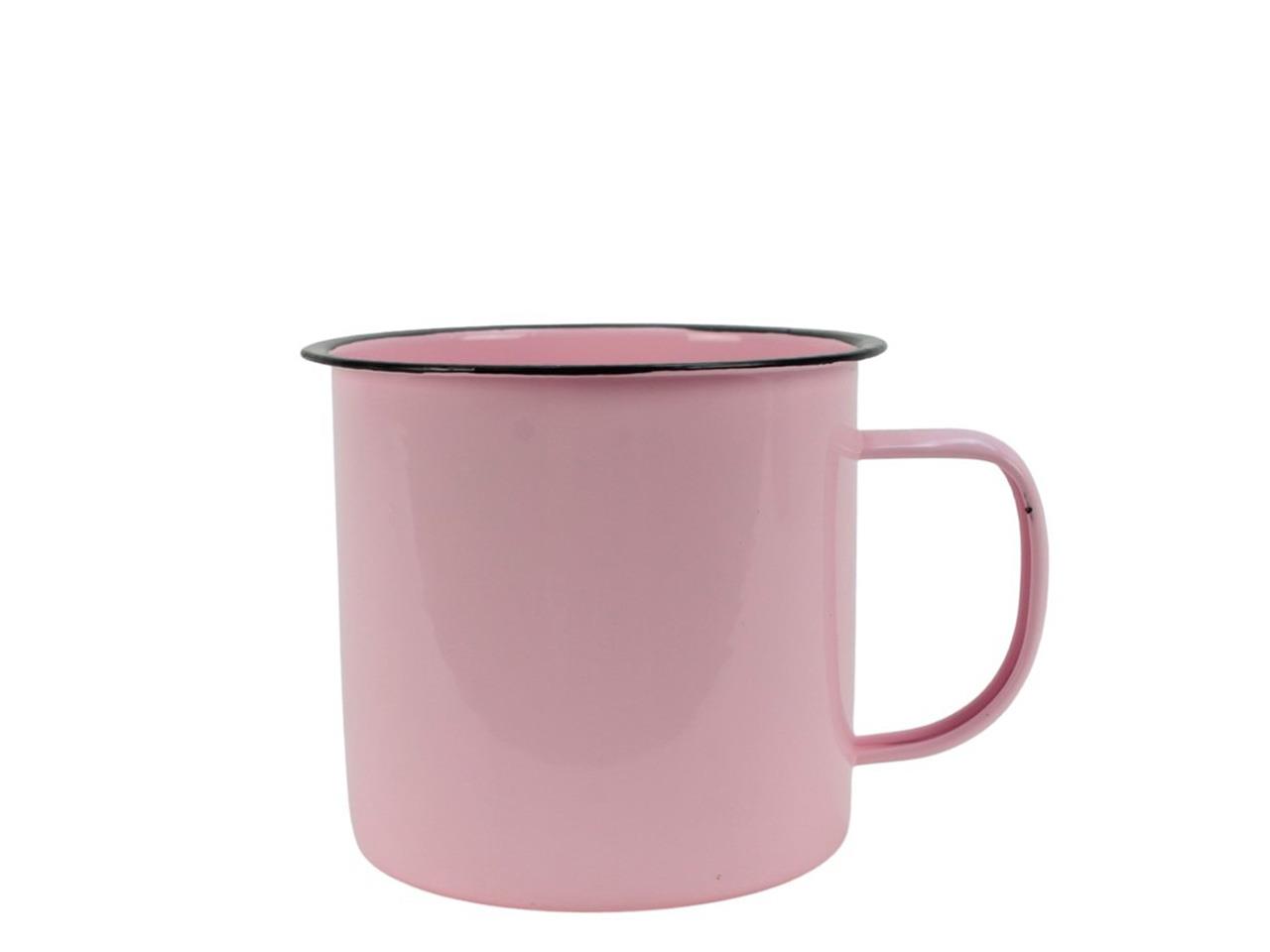 Tasse m. Henkel Zink zartrosa D11cm L13,5cm