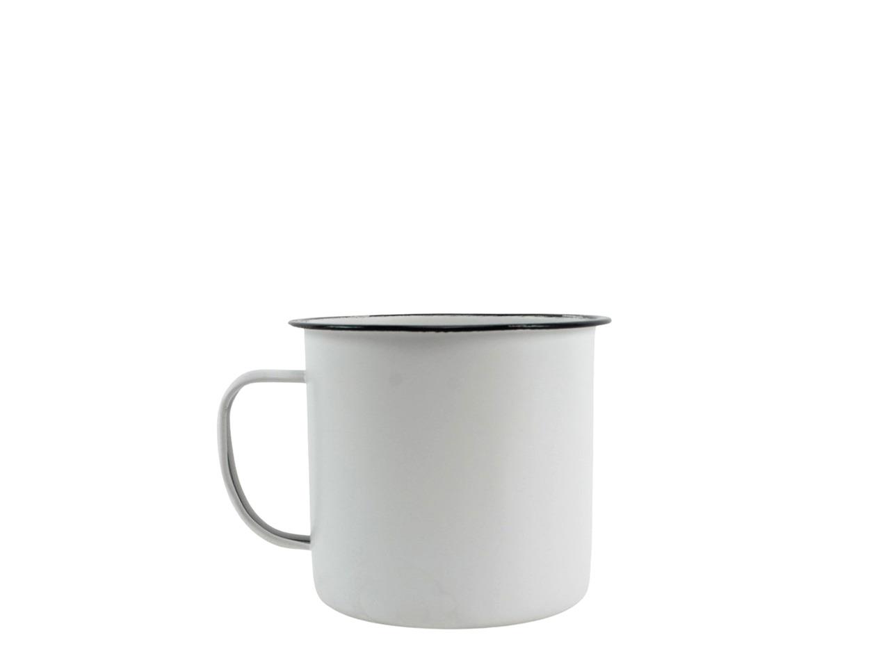 Tasse m. Henkel Zink weiss D10cm L12,5cm