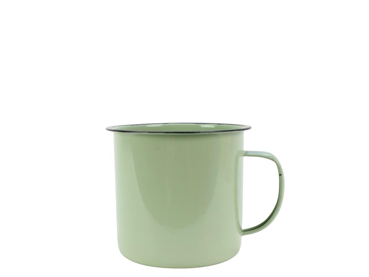 Tasse m. Henkel Zink salbei D10cm L12,5cm