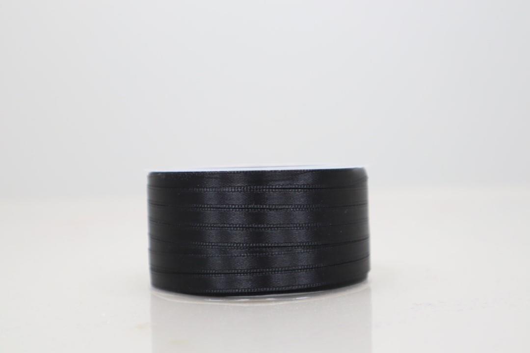 Satinband 6 mm 50 Meter schwarz