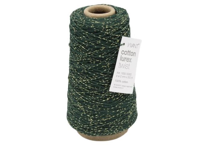 Cotton/Lurex Schnur 2 mm 300 Meter Farbe67 jägersgrün NETTO