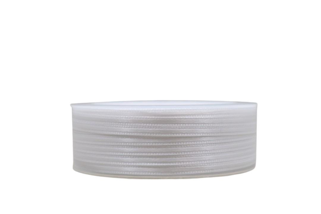 Satinband 3 mm 50 Meter weiss