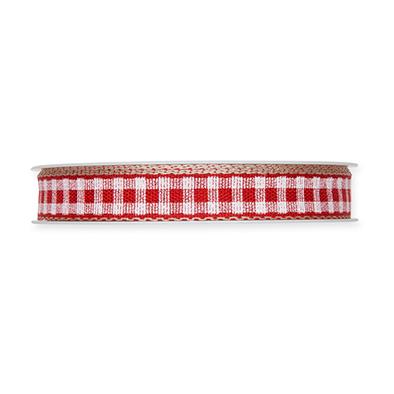 Druckband Karo 15 mm 20 Meter red/white 77