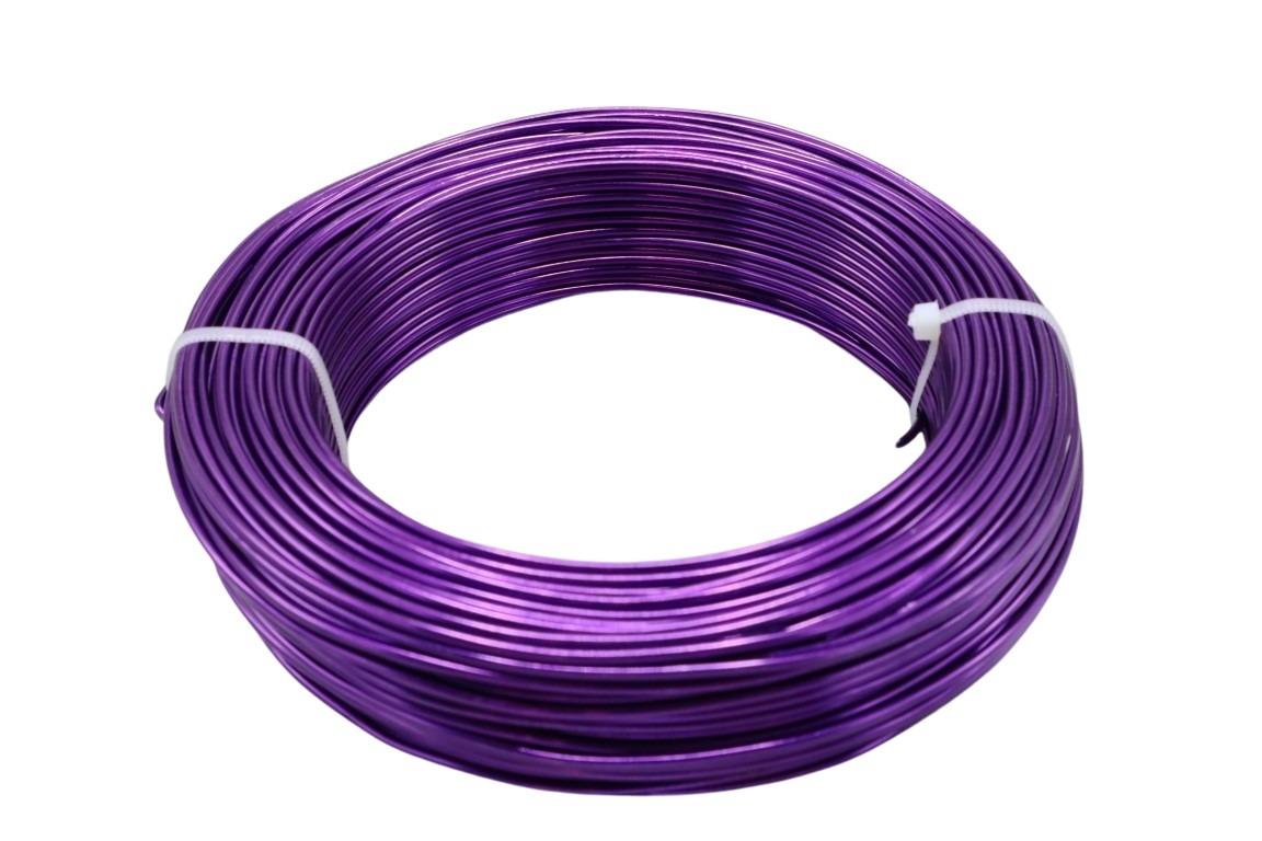 Aluminium-Draht 2,0 60m/500 gr. aubergine NETTO