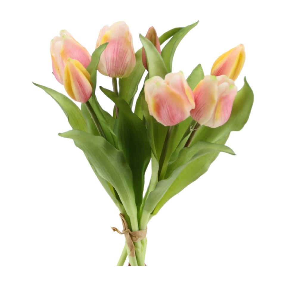 Tulpenbund 7 Blüten soft touch pink-gelb H30cm