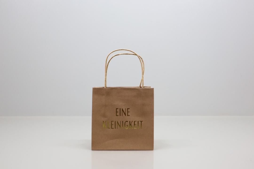 Tasche Papier natur -Eine Kleinigkeit- 160x80mm