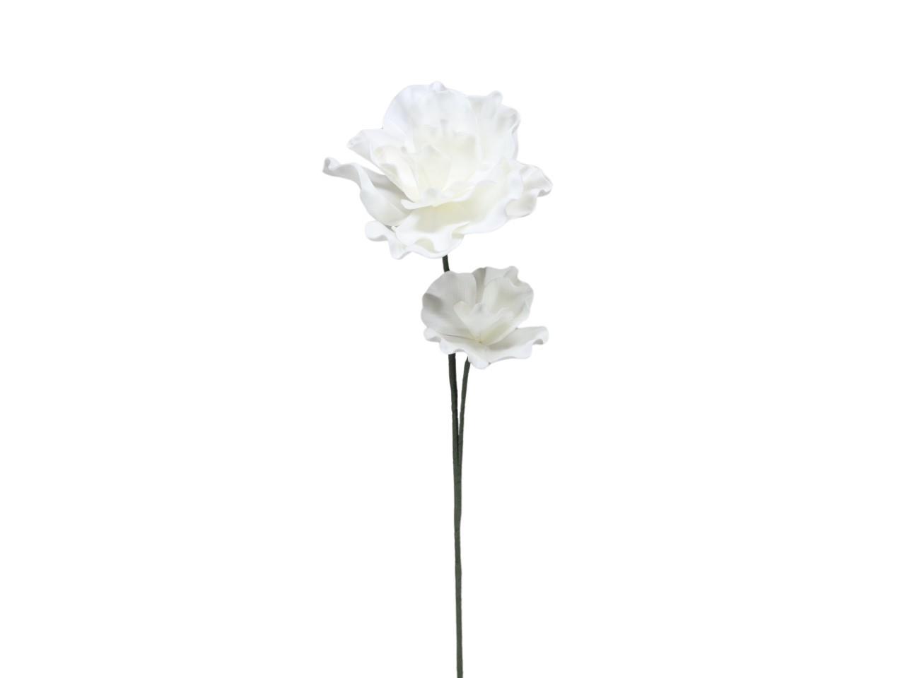 Magnolienzweig 2 Blüten D20+13cm Foam weiß L85cm