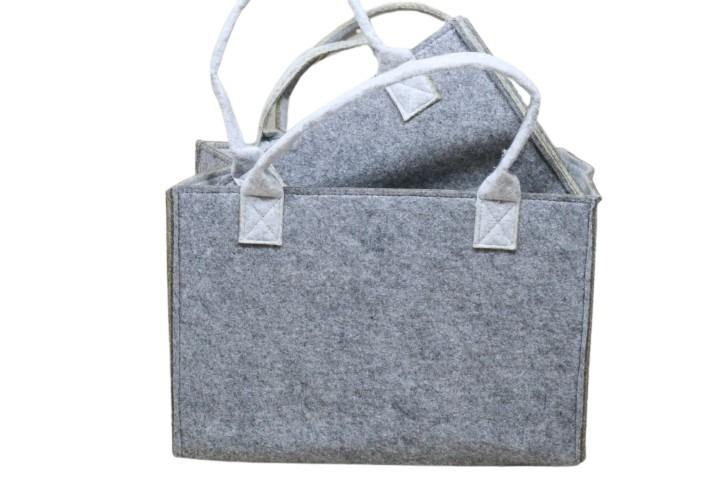 Tasche Filz grau Set/2 L30x21+L38x26cm NETTO