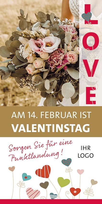 ekaflor Valentinstag Roll-up Banner m. Ständer inkl. Druck