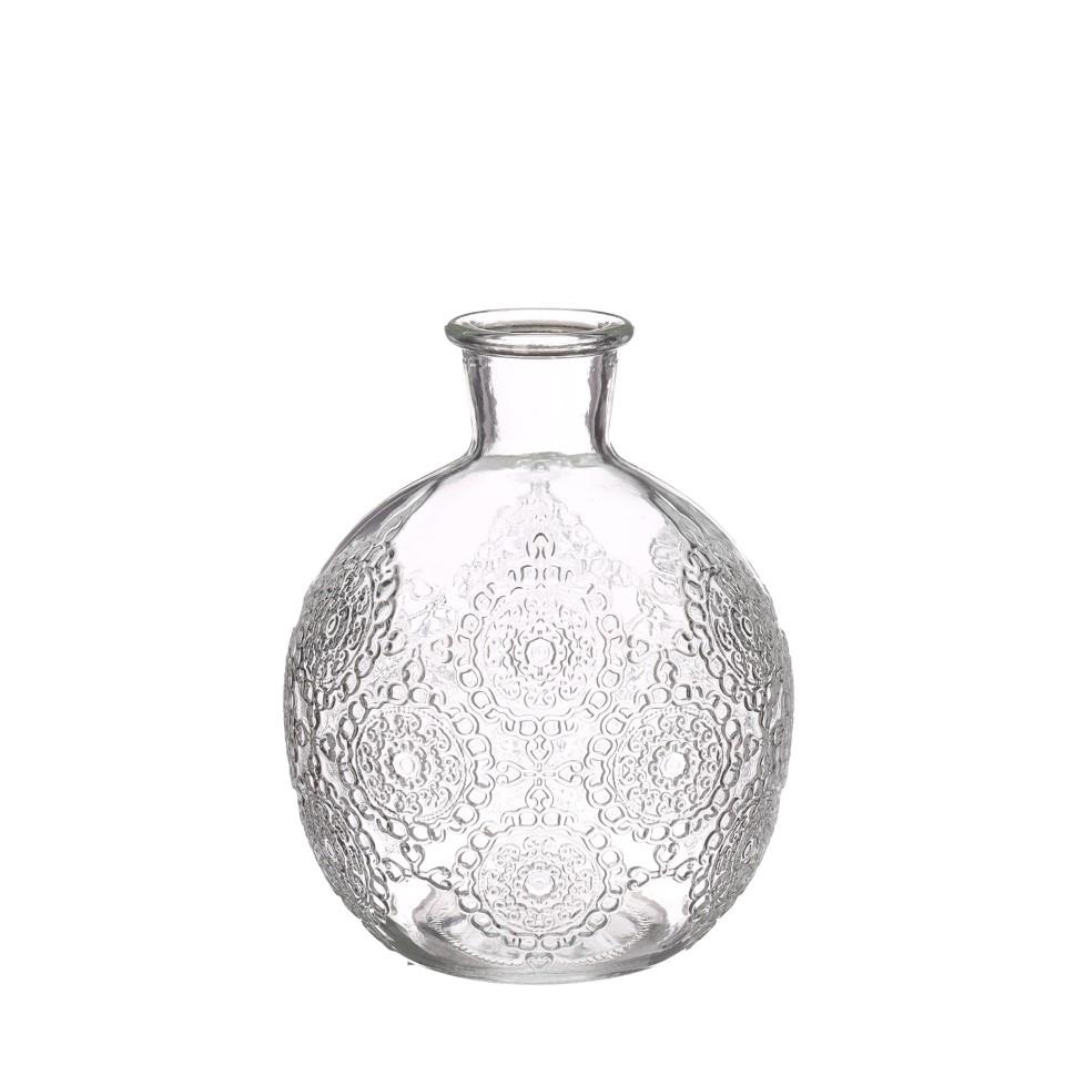 Glasflasche Bologna H12cm D9,5cm klar