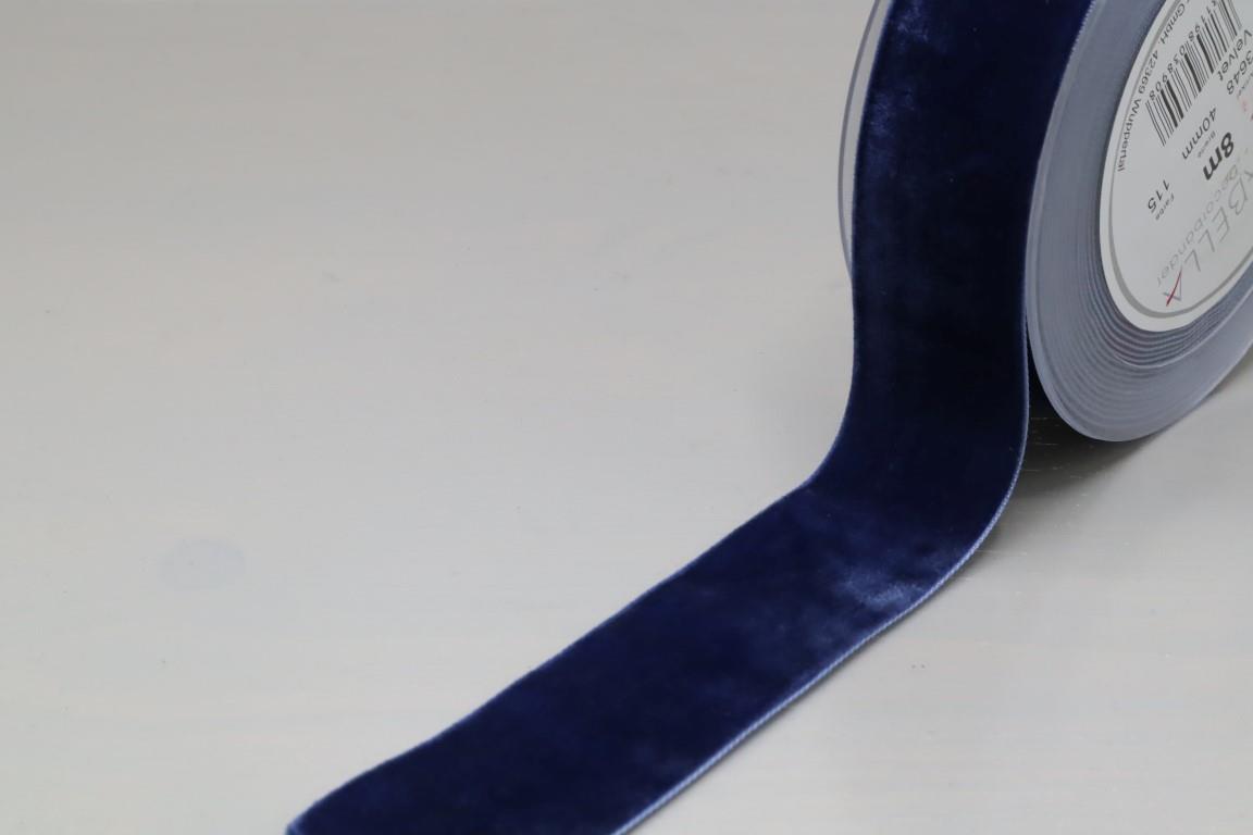 Band Velvet 40 mm 8 Meter rauchblau