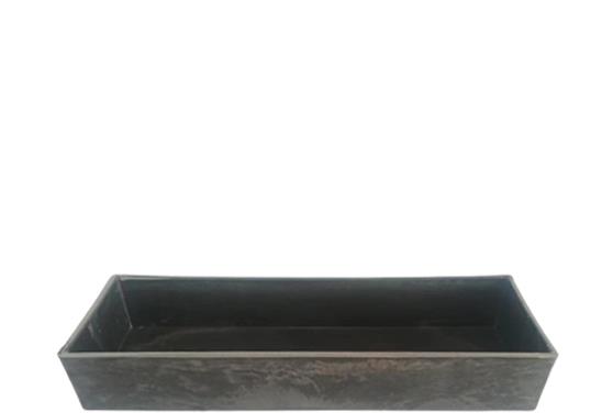 Jardiniere KARA natur-schwarz Plastik L32x10cm H5,5cm