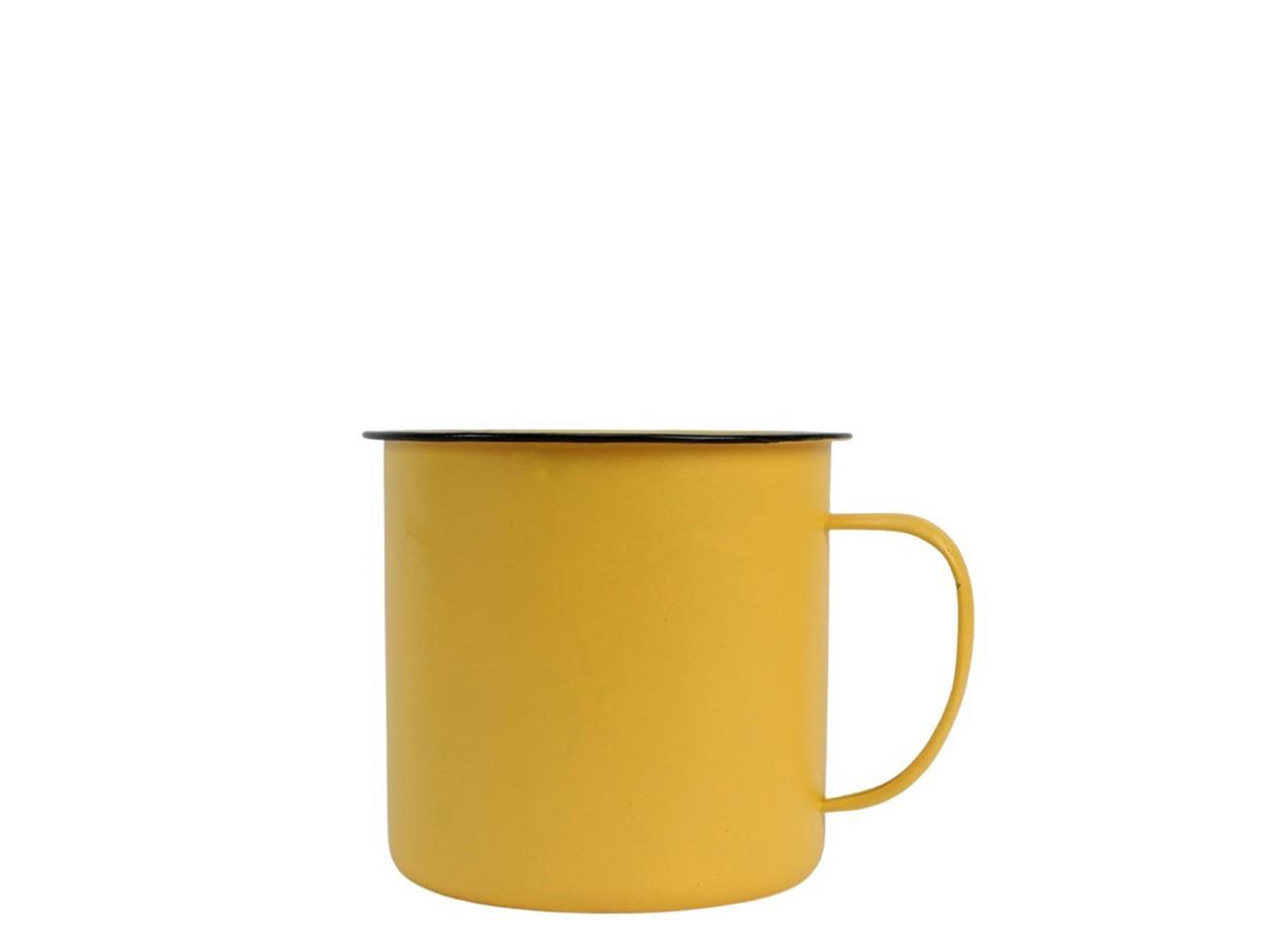 Tasse m. Henkel Zink gelb D10cm L12,5cm