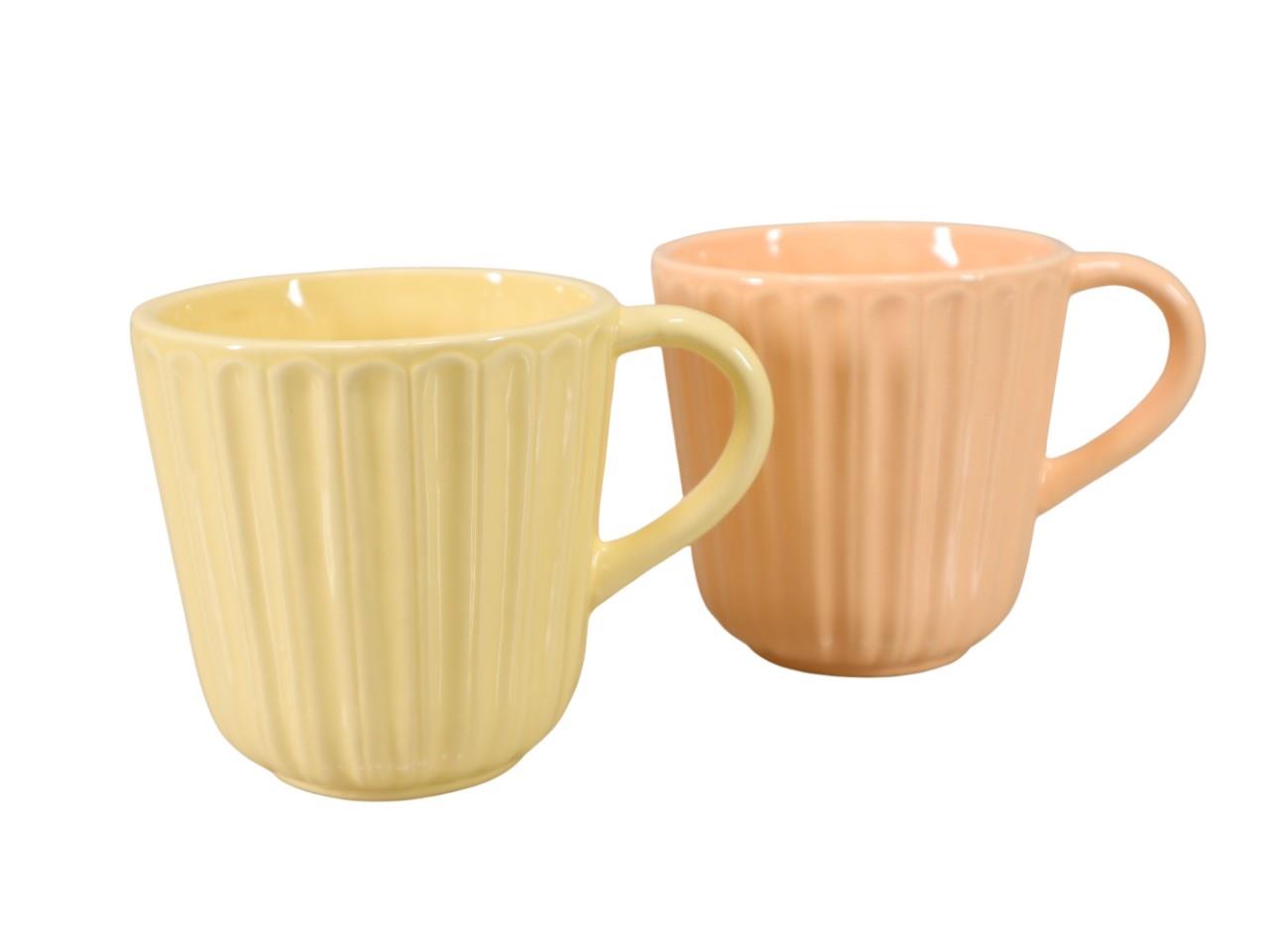 Tasse z. Pflanzen Keramik apricot/gelb L16xH12xD11cm