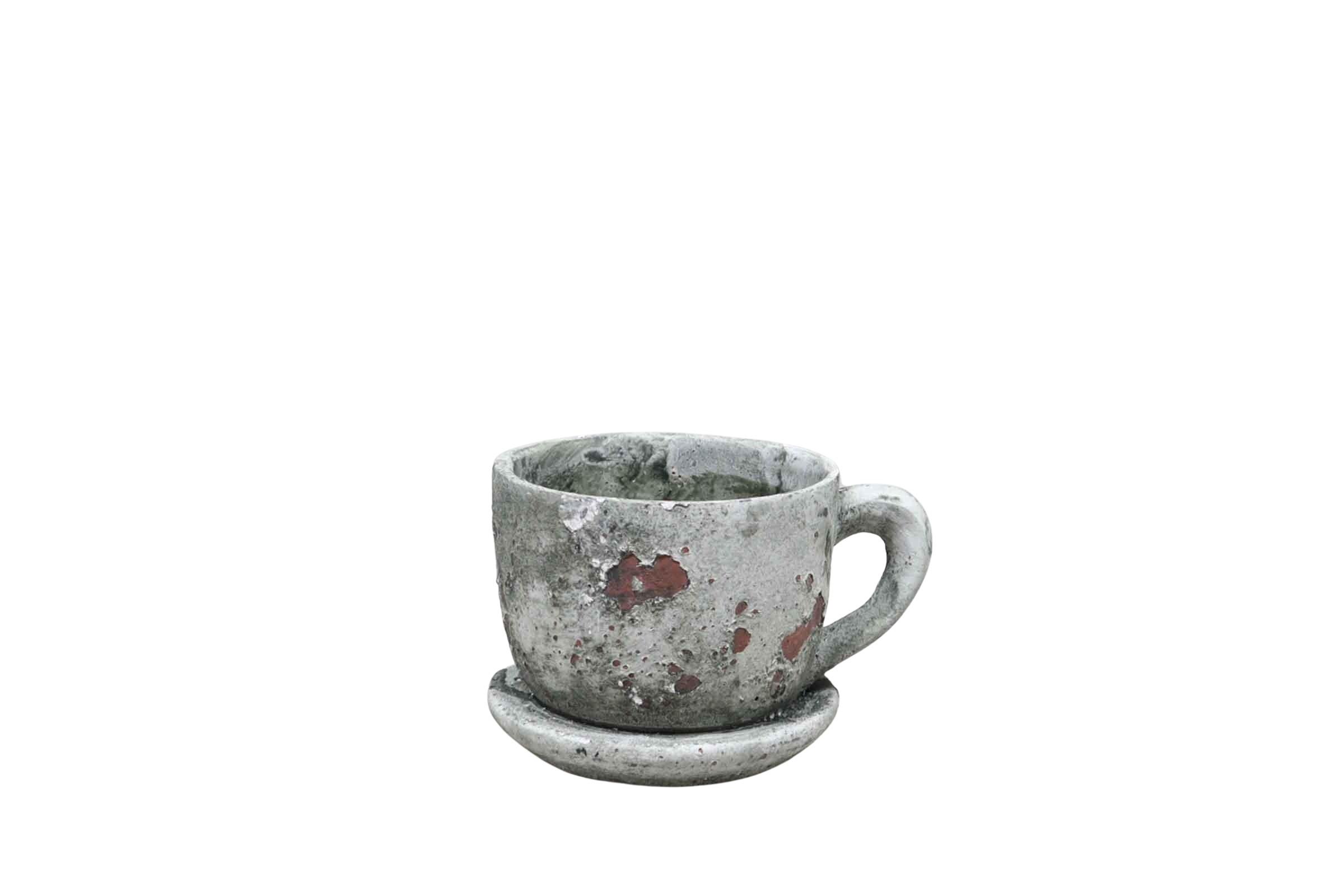 Tasse Ruby Keramik natur-vintage L16cm(Öffnung D11cm)