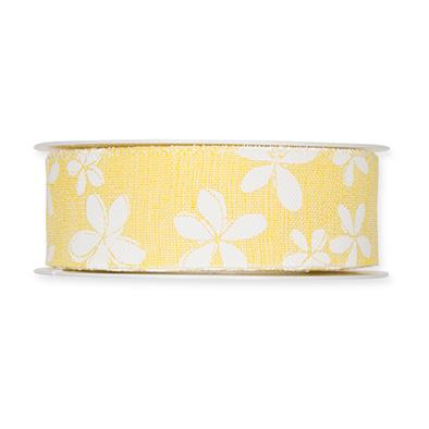 Druckband Blüten 35 mm 15 Meter spring lemon/white 911