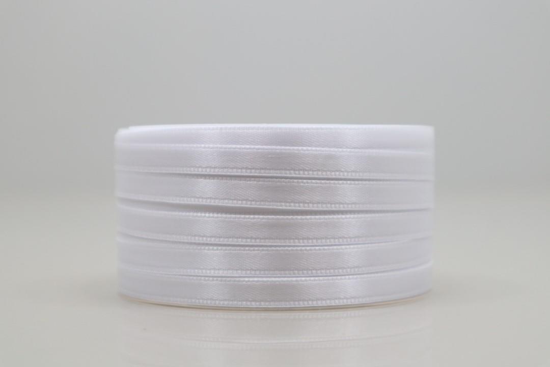 Satinband 6 mm 50 Meter weiss