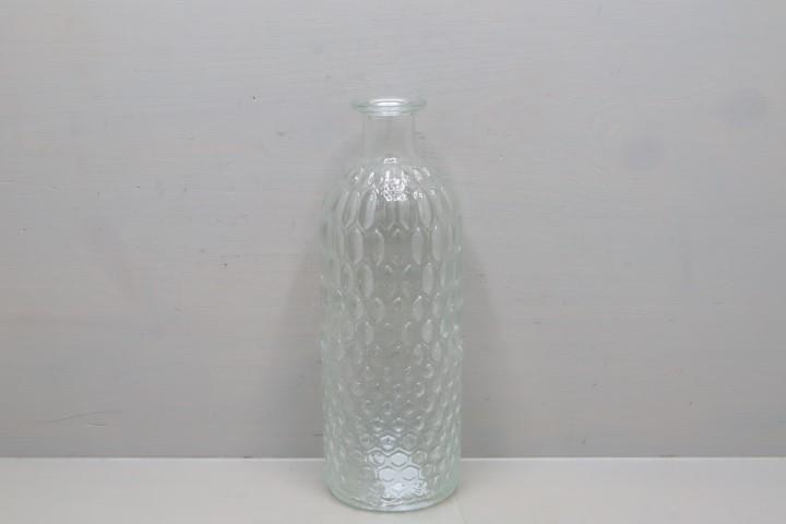 Glas-Tischvase klar Wabe D7cm H20cm