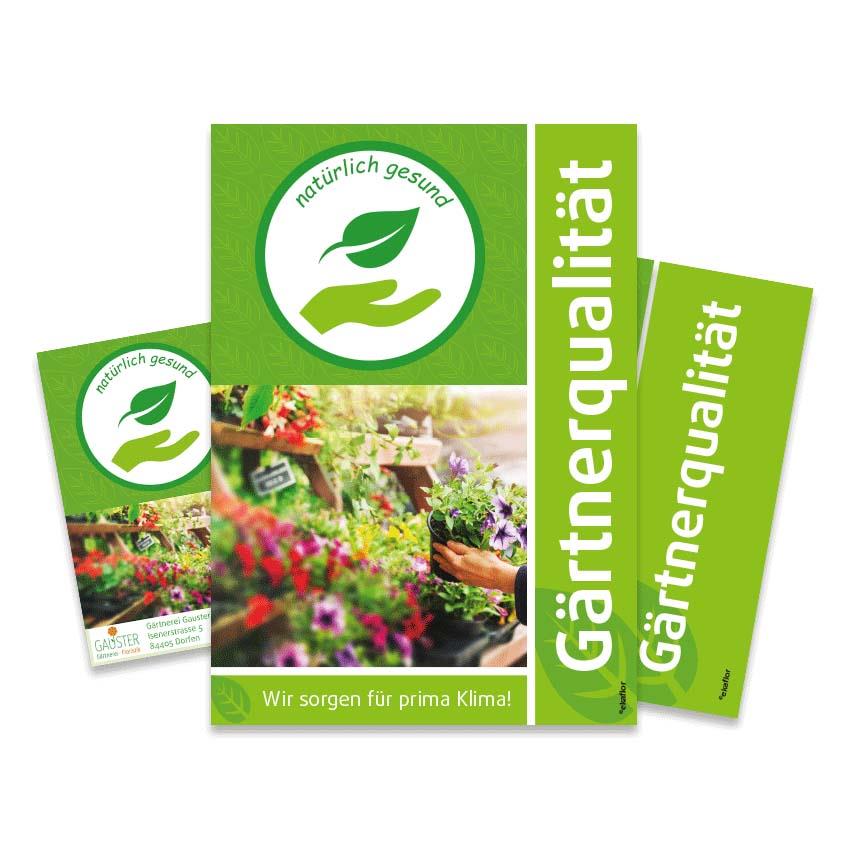 ekaflor Gärtnerqualität Paket 250 Flyer 2 Plakate 1x Anzeige