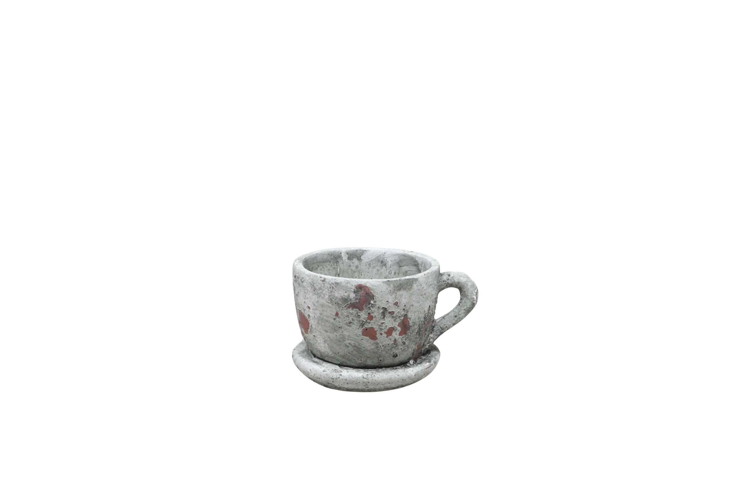 Tasse Ruby Keramik natur-vintage L12cm(Öffnung D8,3cm)