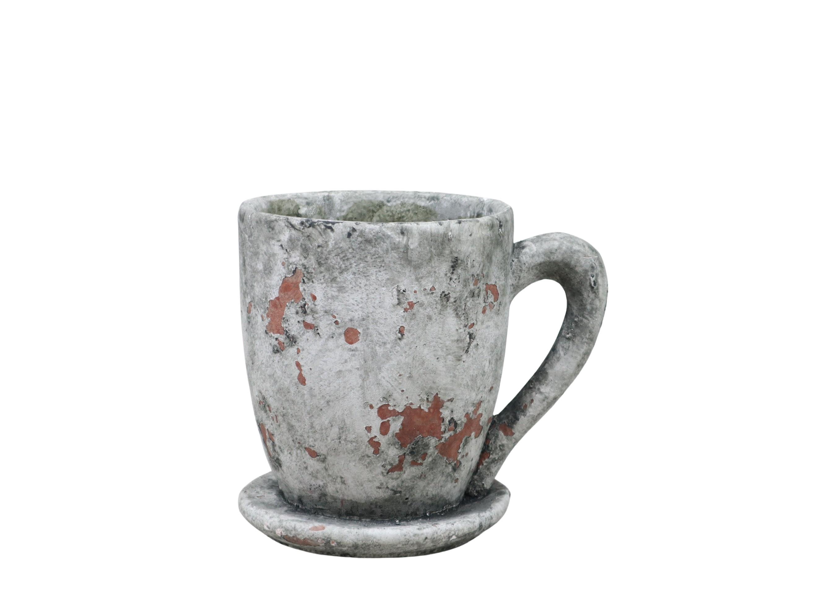 Tasse Ruby Keramik natur-vintage L20xH19cm(Öffnung D13,3cm)