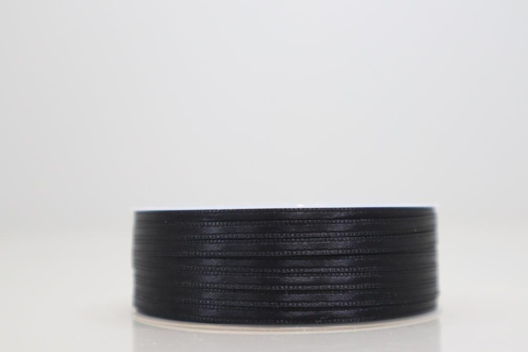 Satinband 3 mm 50 Meter schwarz