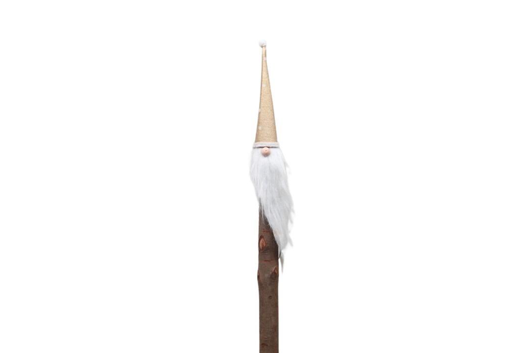 Stecker Nikolaus Holz gold-natur H59cm