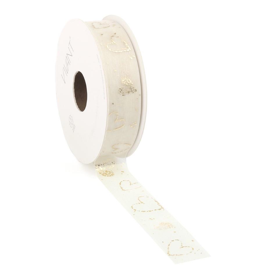 Band Amore 25 mm 20 Meter Farbe creme 70