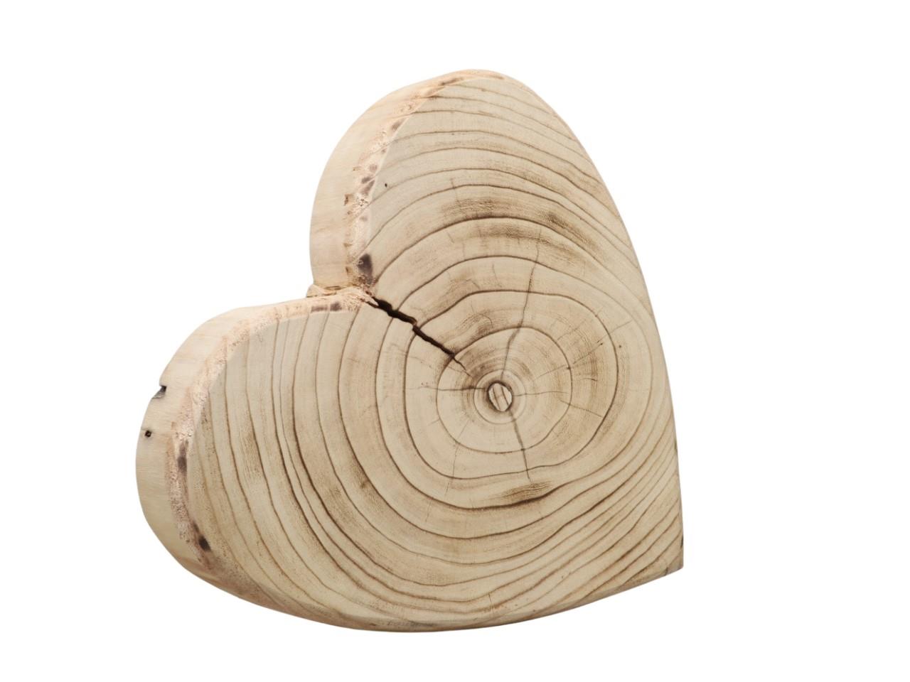 Herz Paulownia-Holz natur-geflammt D40x8cm