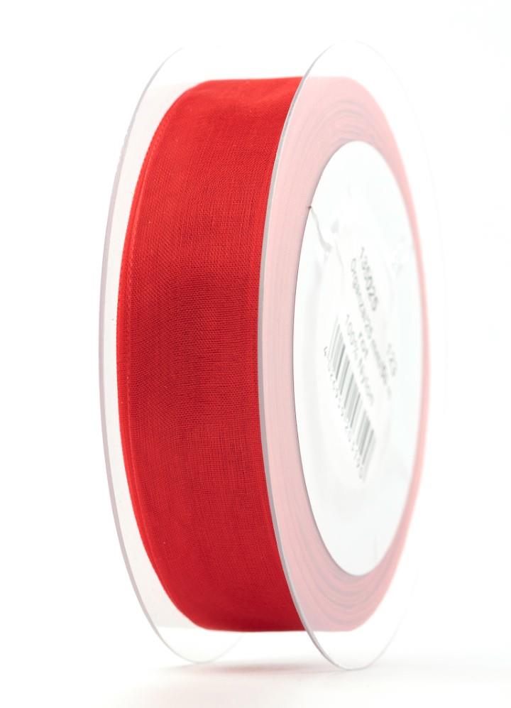 Band Beaury Organdy 25 mm 50 Meter rot 123